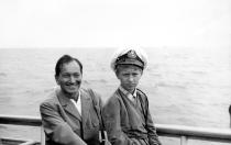 Aron Neuman mit seinem Sohn Jacob in Gdynia [Polen]