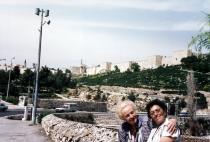 Sophie Pinkas with a friend in Jerusalem