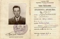 Isaak Rabinovich's student identity card