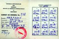 Membership card in the Association of the Romanian Antifascists
