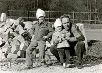 Karel Coufal with his grandchildren Lenka and Martin