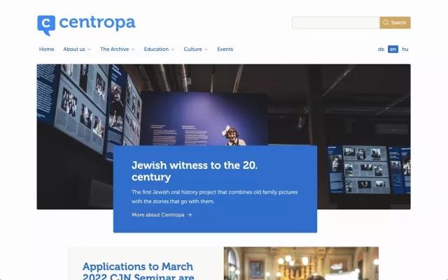 Centropa New Website screenshot