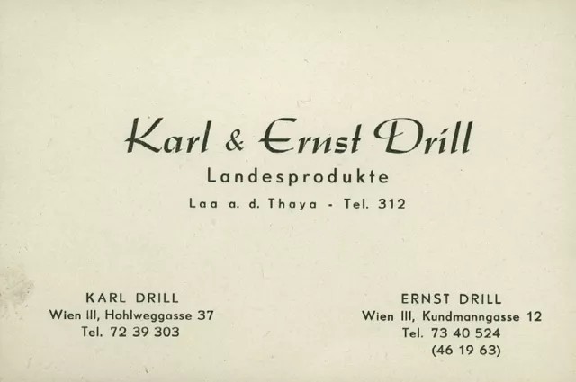 Die Visitenkarte Karl und Ernst Drill