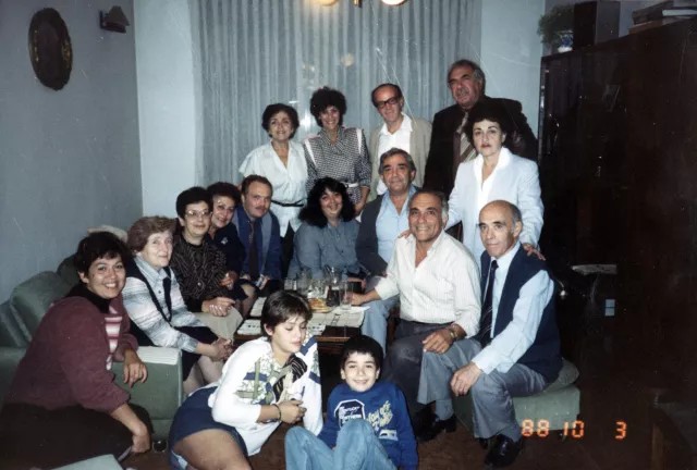 A gathering of  Sophie Pinkas's family and guests from Israel