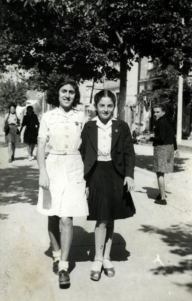 Anna Danon with her cousin Miriam Aladjem