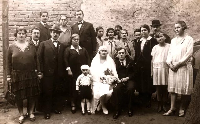 Family picture from Avram and Dona Kalef's wedding