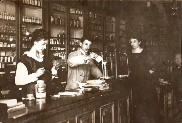 Mosa Moric Kalef working in a pharmacy