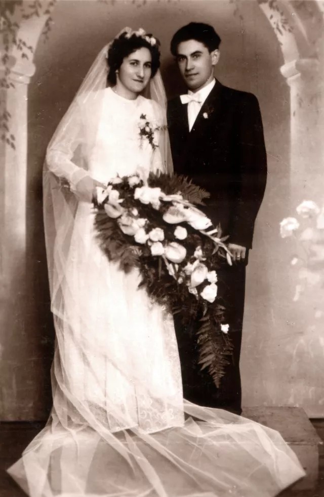 Neubauer Ignác és felesége, Ljubov esküvõi képe