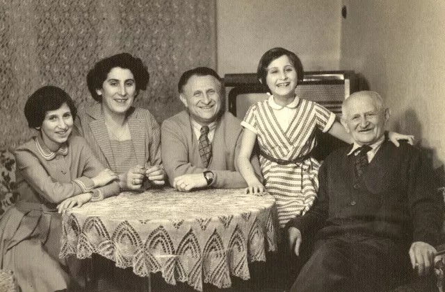 Agi Sofferova with her children, husband and father-in-law
