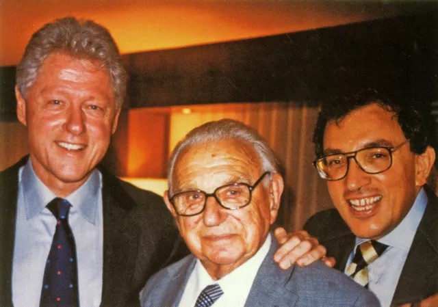 Bill Clinton, Nicholas Winton and Matej Minac at the film premiere of  'The Power of Good'