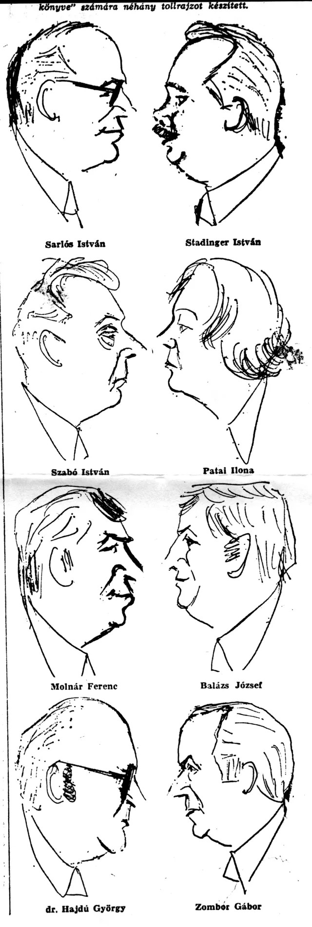 Gömöri Géza karikatúrái a volt munkatársairól