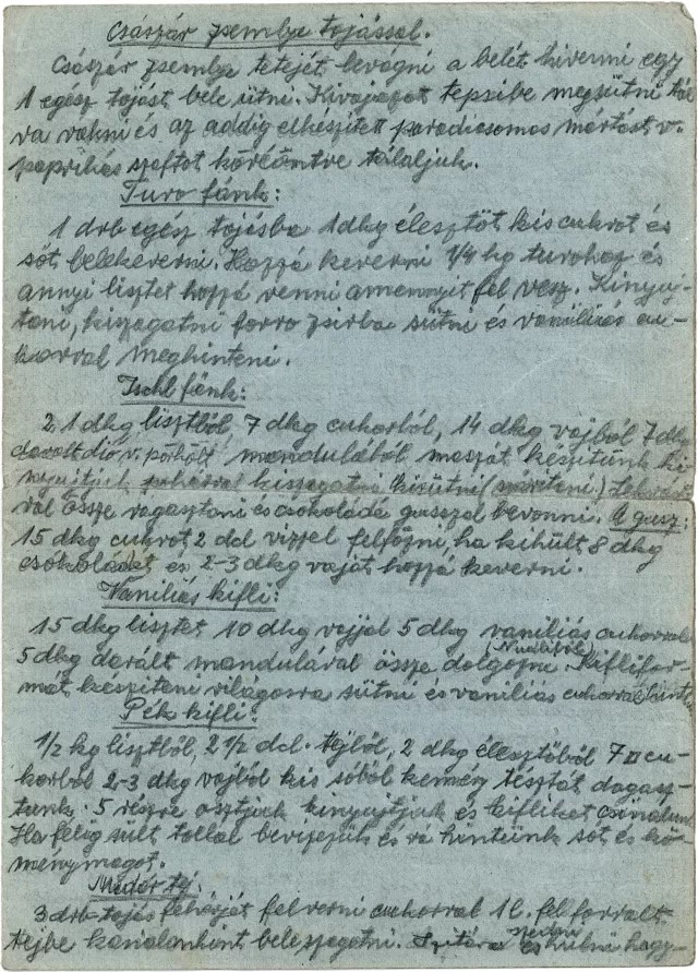 Hevig Endrei's recipe collection from Lichtenwörth