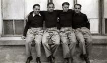Die vier Freunde Walter Pick, Emanuel Medak, Ed Kinsey [geb. Adolf Kinsbrunner] und Leo Wildmann nach ihrer Flucht in der Schweiz