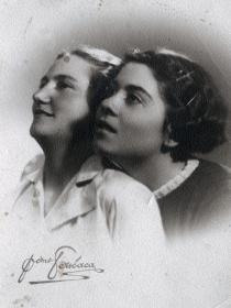 Bina Dekalo with her friend Matilda Seliktar