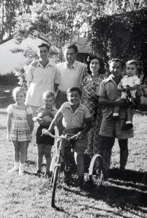 Haim Molhov with his relatives in Israel