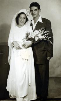 The wedding photograph of Mazal Asael's cousin Lili Rafailova