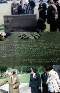 Mimi-Matilda Petkova at memorial grave of soldiers who died in Croatia