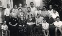 Sophie Pinkas with her family and interned Sofia families