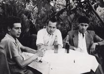 Victor Baruh with his friends Haim and Solomon Mevorah