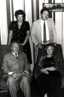 Rachel Randvee with her husband and children