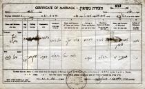 Jozsef Faludi's certificate of marriage from Palestine