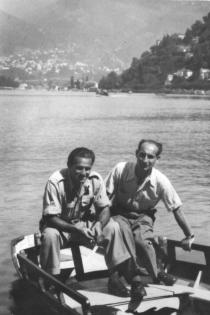 Albertos Nahmias with a friend at Lake Como