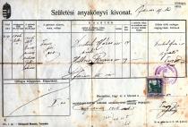 Marika Krpez's father Lazar Deutsch´s birth certificate