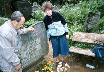 Libe Margolis with brother Yakov Nagle at the Jewish Cemetery in Smerli, Riga
