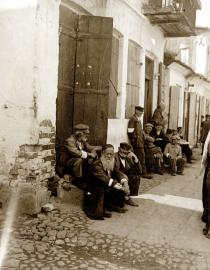 Polish Jews in the streets of Opole ghetto