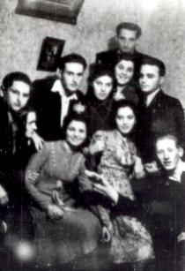 Isaac Rozenfain at a party with his co-students