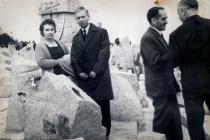 Nachman Elencwajg with his wife at the Treblinka Memorial