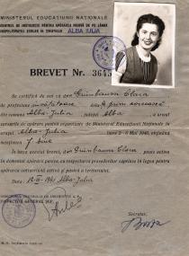 Clara Foldes' certificate for a defense course