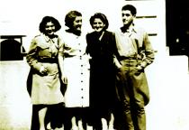 Sida, Dona,  Ina and Cadik Danon post-war reunion