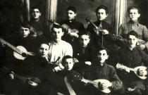 Rehearsal of the string band of Zvenigorodka