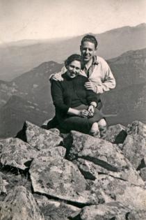 Alica Gazikova and Albert Gazik at the summit of Mt. Chopok