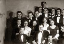 Teodor Pasternak with friends at Purim