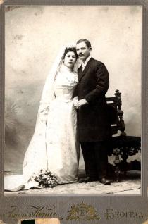 Nisim and Matilda Kalef's wedding portrait
