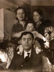 Matilda Cerge with her parents and aunt from Slovenia