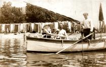 Jakov and Lenka Kalef in a boat