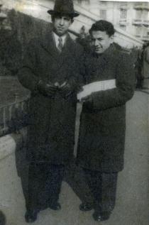 Harun Bozo with his friend Jojo Bati at Taksim Square