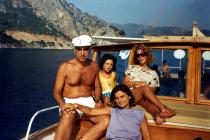 Harun Bozo with his wife and daughter on a boat-trip
