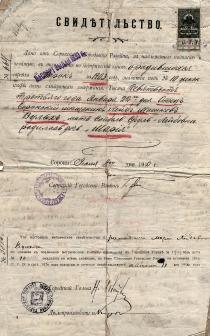 Maria Vulih's birth certificate