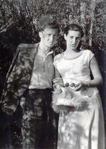 Leonid Dusman and his future wife Ludmila Karachun