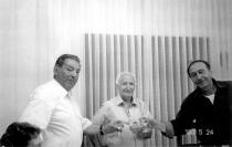 Leonid Krais with his cousins Motl Rainstein and Avidor Shakhai