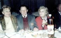 Ruvin Gitman with his second wife Ludmila Gitman at the first celebration of Purim in Chernovtsy in 1996