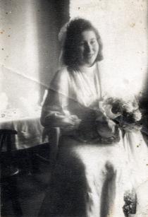 Edith Klein in her wedding dress