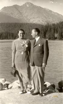 Marta Synkova with her husband Emil Synek in the High Tatras