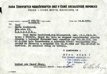 Confirmation of Herta Coufalova's internment in a concentration camp