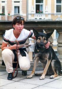 Hana Munkova with her dog