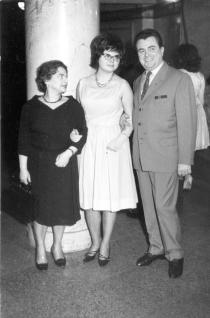 Ruth Goetzova with her husband Jiri and stepdaughter Miluska at dancing lessons